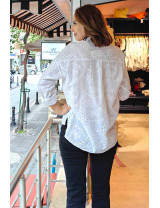 Beyaz Delikli (Brode) Nakışlı Pamuklu Gömlek - Yazlık Salaş Kadın Giyim