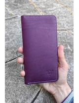 El Yapımı Mor Deri Kartlık Cüzdan | Minimalist Bifold Cüzdan