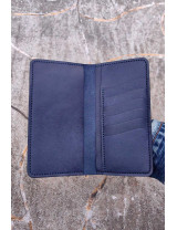 El Yapımı Lacivert Deri Kartlık Cüzdan | Minimalist Bifold Cüzdan