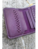 El Yapımı Mor Deri Cüzdan | Minimal Hakiki Deri Unisex Cüzdanı