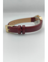 Bordo Deri Altın Kare Kadın Kol Saati | Lüks ve Sofistike Tasarım