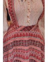 Etnik Desenli Askılı Uzun Etek