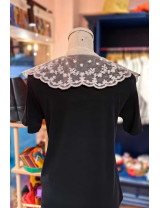 Tül İşlemeli Takma Yakalık Fisto | Peter Pan Yakalık Detayı | Aksesuar