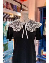 Tül İşlemeli Takma Yakalık Fisto | Peter Pan Yakalık Detayı | Aksesuar