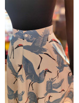 Turna Desenli Retro Kloş Etek - Özel Dikim Vintage Modeller | [craft and boutique]