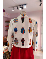 Özel Tasarım İllüstrasyon Desenli Kadın Ceket | [Craft and Boutique]