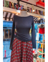 Kadın Kayık Yaka Antrasit Triko Üst - Slim Fit | [Craft and Boutique]