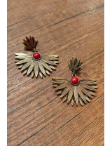 Etnik Yelpaze Tasarım Antik Bronz Küpe | Craft and Boutique Handmade