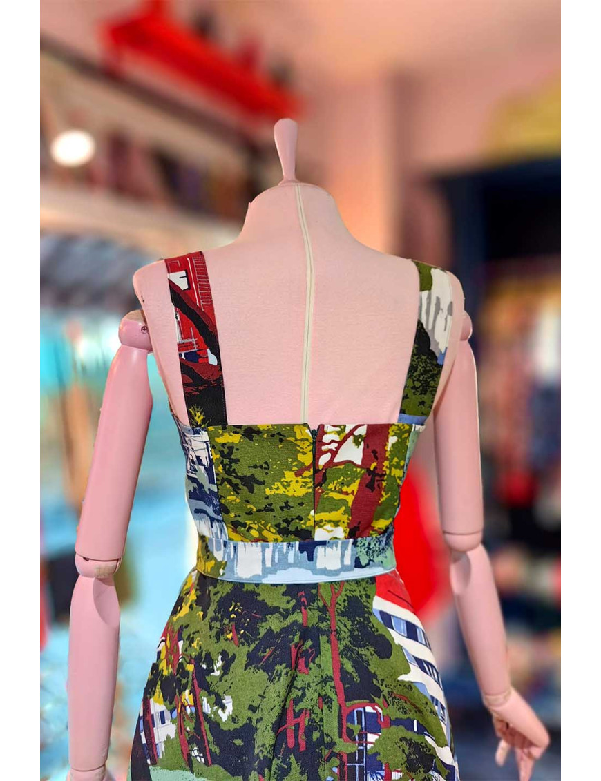 Özel Tasarım Manzara Baskılı Elbise | Craft & Boutique