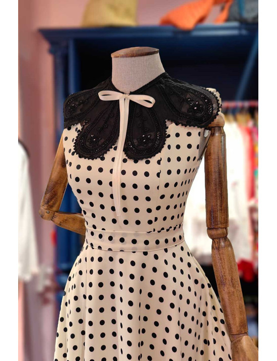El Yapımı Siyah Dantel Yakalık - Vintage İşlemeli Seyyar Yaka | [craft and boutique]