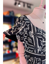 Lacivert Etnik Desenli Yazlık Elbise - Craft and Boutique