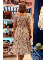 Kır Çiçeği Desenli Puf Kollu Midi Dikim Elbise | Romantik ve Yazlık