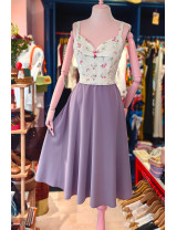 Çiçekli Fisto ve Lavanta Midi Elbise | Craft and Boutique