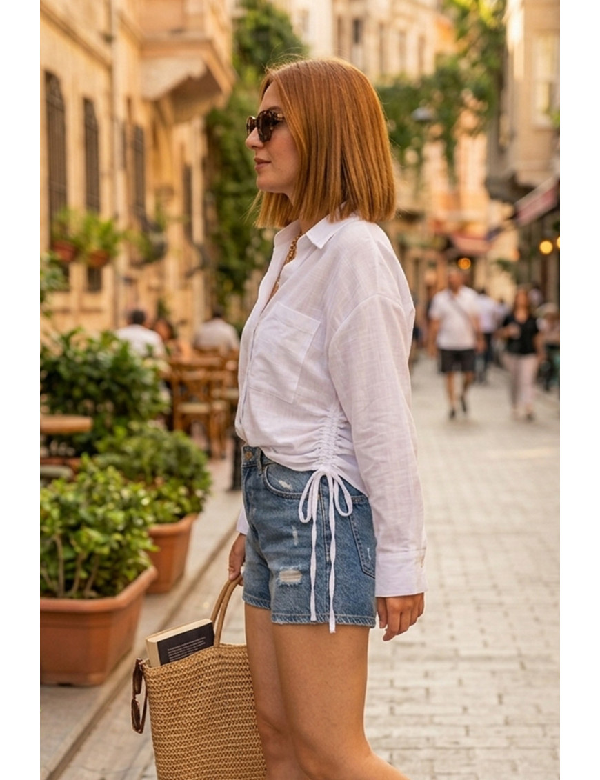 Premium Kadın Keten Gömlek - %100 Doğal ve Rahat Kesim