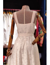 Romantik Beyaz Jakarlı Midi Boy Tasarım Elbise |Craft and Boutique Handmade