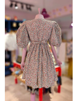 Vatka Detaylı Çıtır Çiçekli Poplin Elbise - Craft and Boutique Handmade