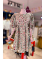 Vatka Detaylı Çıtır Çiçekli Poplin Elbise - Craft and Boutique Handmade