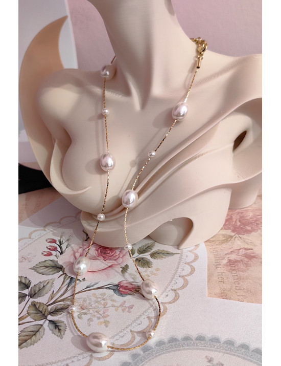 Altın Kaplama Tek İncili Minimalist Zincir Kolye - Klasik Günlük Aksesuar - Craft and Boutique Handmade