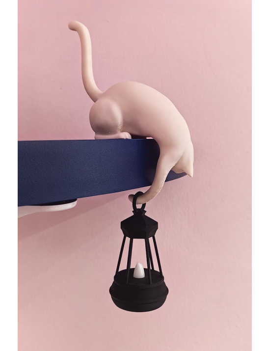 Fenerli Dekoratif Kedi Figürü - 3D Tasarım Anahtarlık Askısı | Modern Dekor - Craft and Boutique Handmade