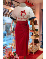 Berry Sweet Nakışlı Beyaz Crop Tişört | Yazlık Kadın Tişört Modelleri