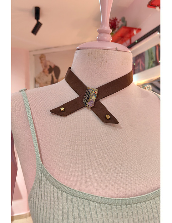 Alice Pinli Fular ve Bileklik Kombin Seti | Tasarım Aksesuar - Craft and Boutique Handmade - Aysu Store