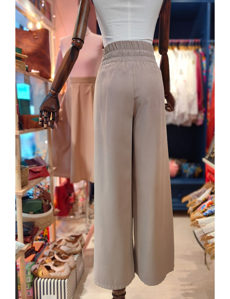 Korseli Bağcıklı Yüksek Bel Bol Paça Bej Pantolon Fiyatları - Craft and Boutique Handmade