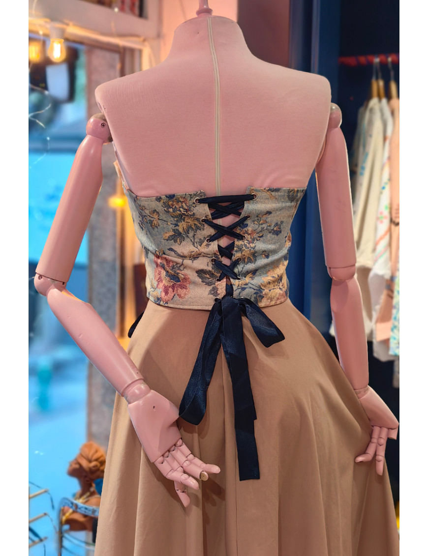 Floral Elegance Çiçek Desenli Korse | Zarif Korse Modelleri - Craft and Boutique Handmade
