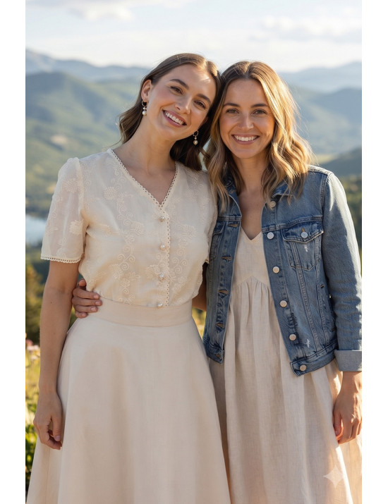 İnci Düğmeli Çiçek İşlemeli Krem Bluz Modelleri ve Fiyatları - Craft and Boutique Handmade