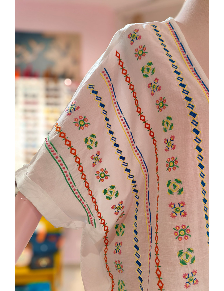 Kadın Beyaz Nakışlı Kimono Modelleri ve Fiyatları | Craft and Boutique Handmade