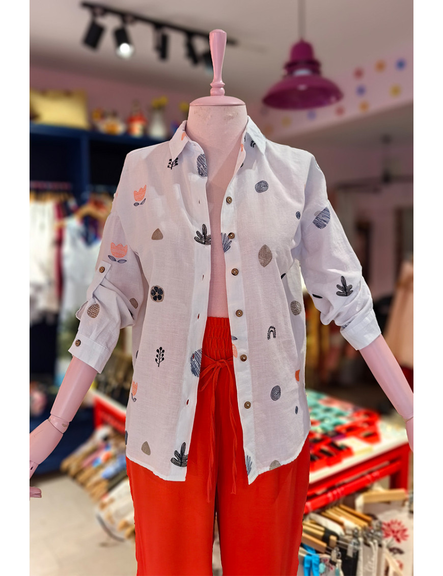 Doğadan İlham Alan Pamuk Keten Gömlek | Yazlık Kombinlerin Yıldızı -  Craft and Boutique Handmade