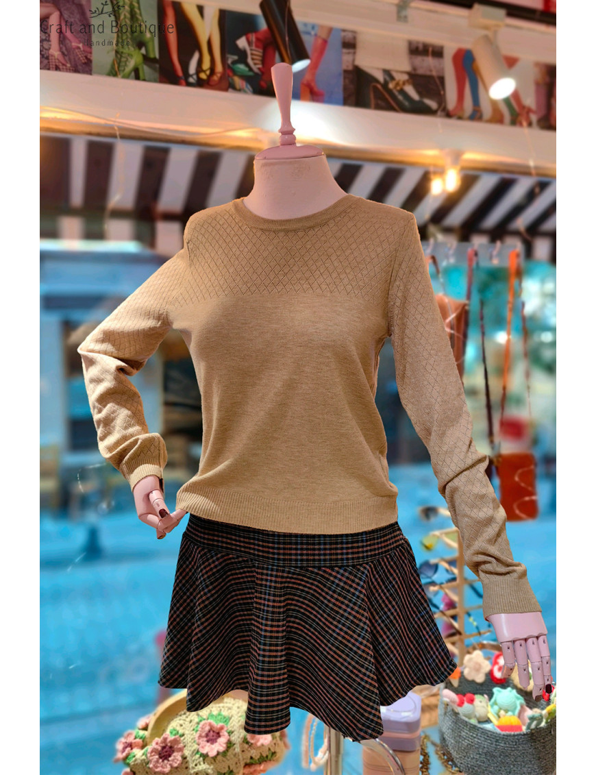 Krem Ajur Kadın Triko