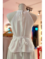 Beyaz Halter Yaka Kuşaklı Kadın Bluz Modelleri ve Fiyatları - Craft and Boutique Handmade