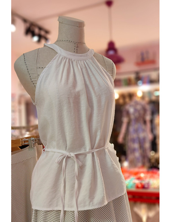 Beyaz Halter Yaka Kuşaklı Kadın Bluz Modelleri ve Fiyatları - Craft and Boutique Handmade