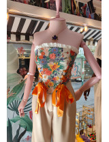 Garden Muse Çiçek Desenli Bağcıklı Korse Üst