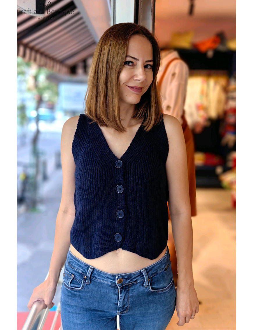 Kadın Düğmeli Triko Yelek | Şık & Rahat Kombinlerin Vazgeçilmezi