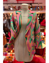 Retro Desenli Kadın Ceket | Renkli ve Şık Blazer Modeli