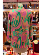 Retro Desenli Kadın Ceket | Renkli ve Şık Blazer Modeli