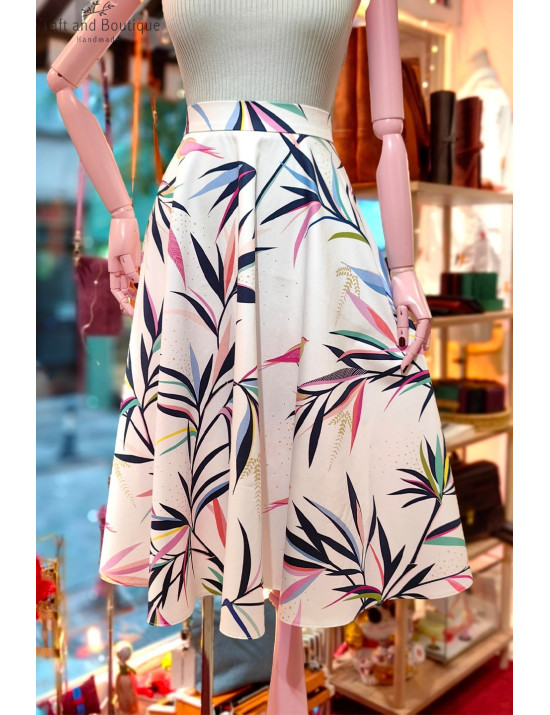 Çiçek Desenli Midi Etek | Yazlık Şık Bayan Etek Modelleri