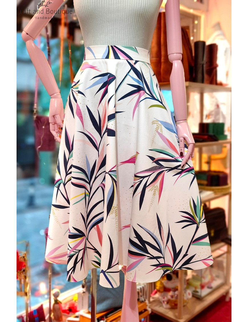 Çiçek Desenli Midi Etek | Yazlık Şık Bayan Etek Modelleri