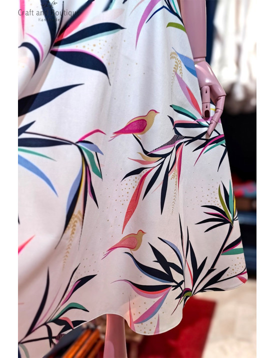 Çiçek Desenli Midi Etek | Yazlık Şık Bayan Etek Modelleri