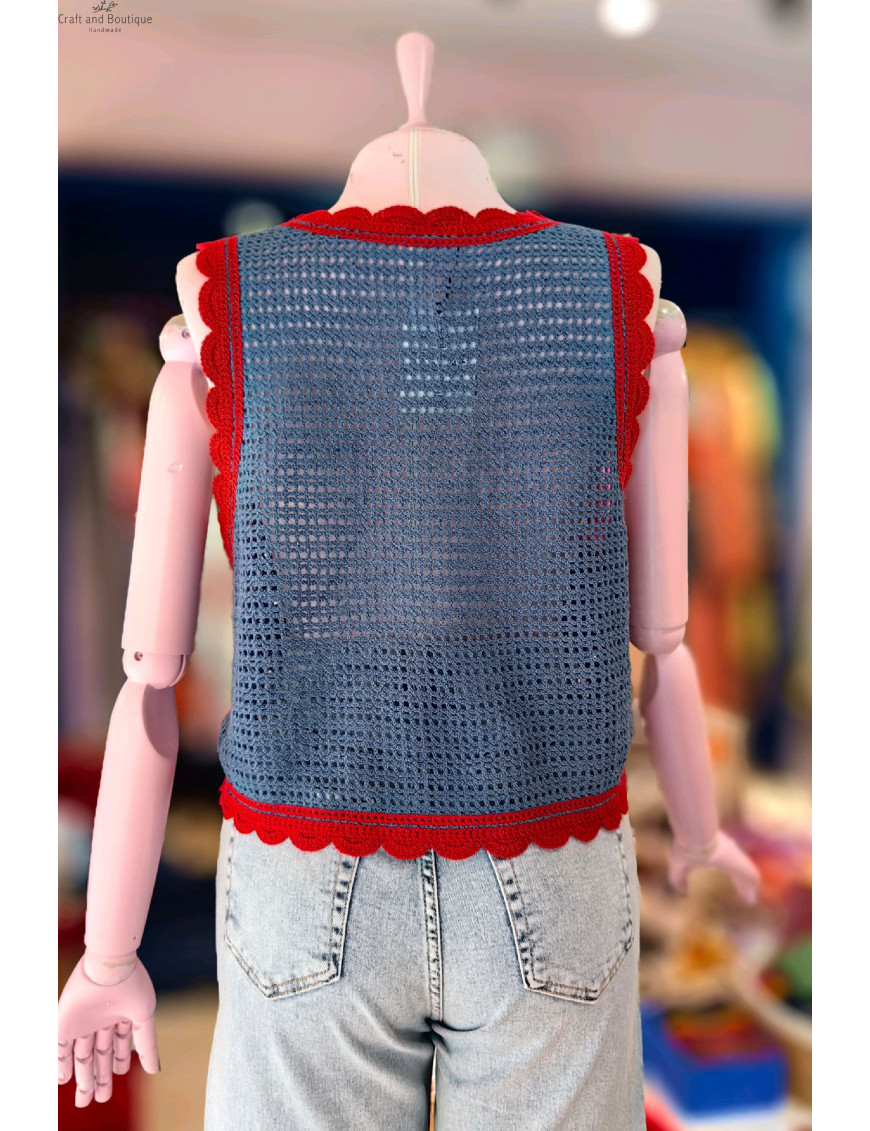 El Yapımı Çilek Desenli Örgü Süveter | Yazlık Kadın Süveter Modelleri