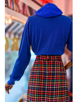 Elektrik Mavisi Kazak & Renkli Etek Kombini | Kadın Şık Kombin Modelleri