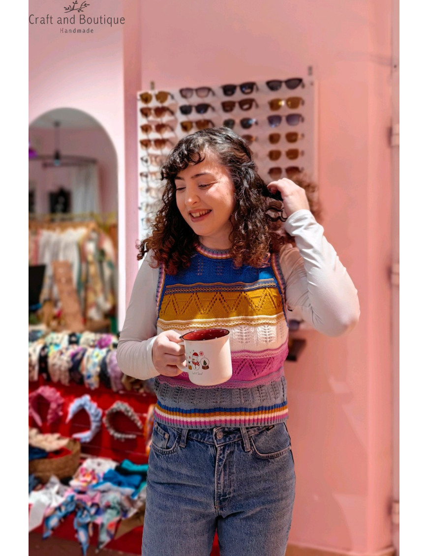 Renkli Çizgili Örgü Süveter | El Yapımı Vintage Süveter Modelleri