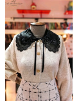 Siyah Çift Kat Dantel Yakalık