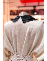 Siyah Çift Kat Dantel Yakalık