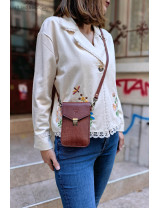 Kremit Deri Telefon Çantası | El Yapımı Mini Crossbody Kılıf