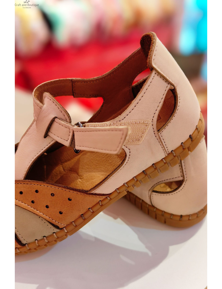 Hakiki Deri Sandalet | El Yapımı Konforlu Yazlık Ayakkabı