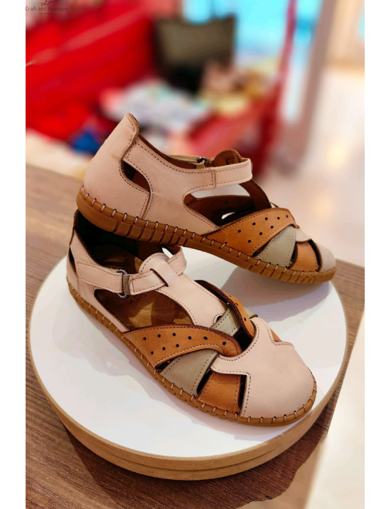 Hakiki Deri Sandalet | El Yapımı Konforlu Yazlık Ayakkabı