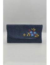 El Yapımı Denim Cüzdan | Nakışlı Kot Kartlık