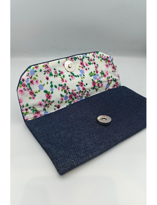 El Yapımı Denim Cüzdan | Nakışlı Kot Kartlık